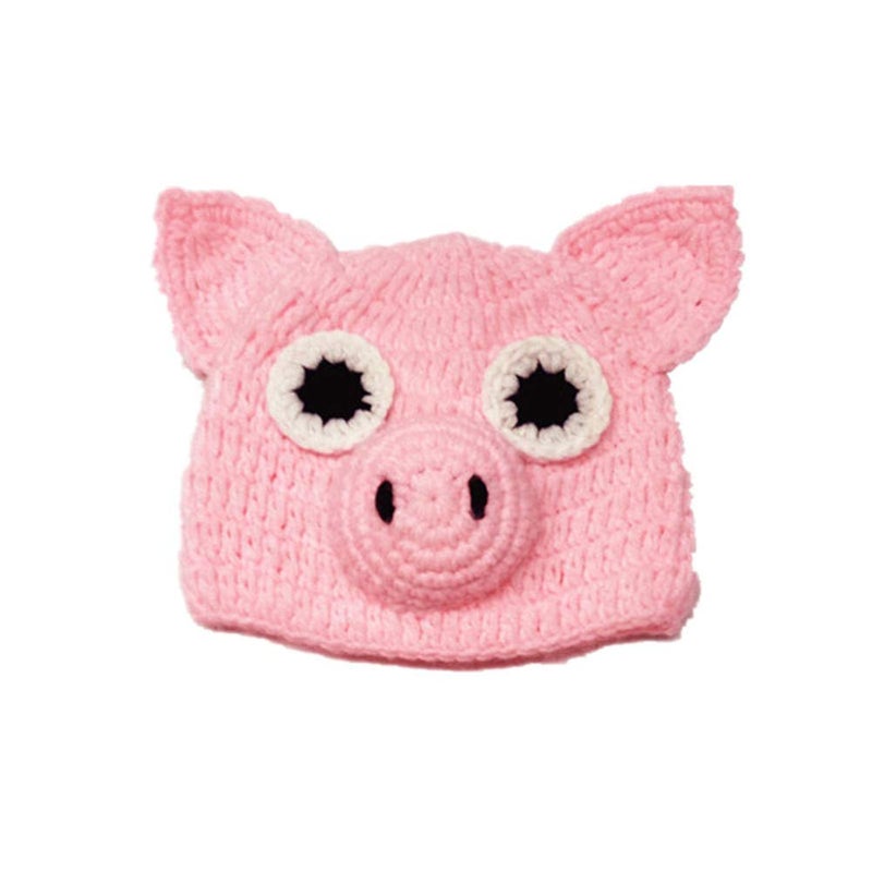 SUNBABY Newborn Photography Props Baby Knitting Wool Material Photography Costume Cute Animal Style Baby Crochet Clothes (Pink Pig) - Image 4